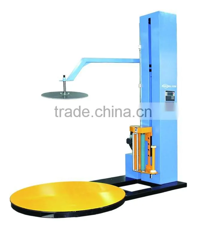 YK1650F-CS Semi-automatic Pallet Stretch Top Press/Plantform Film Wrapping Machine In logistic industry
