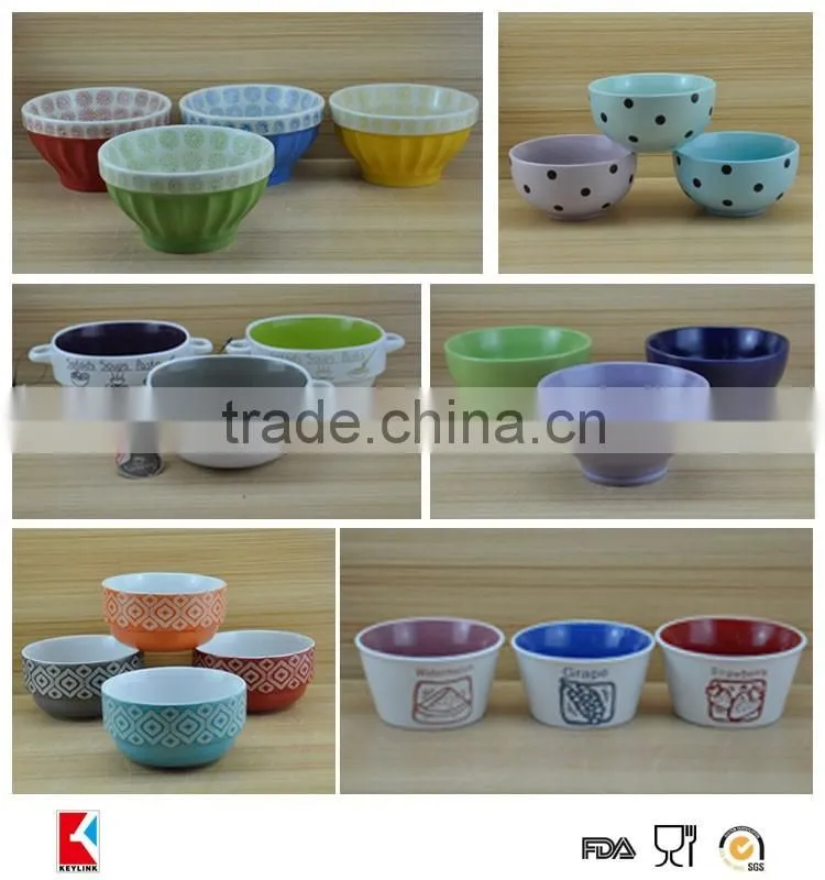 12cm matt finish colored custom logo promotional ceramic soup bowl ceramic serving bowls
