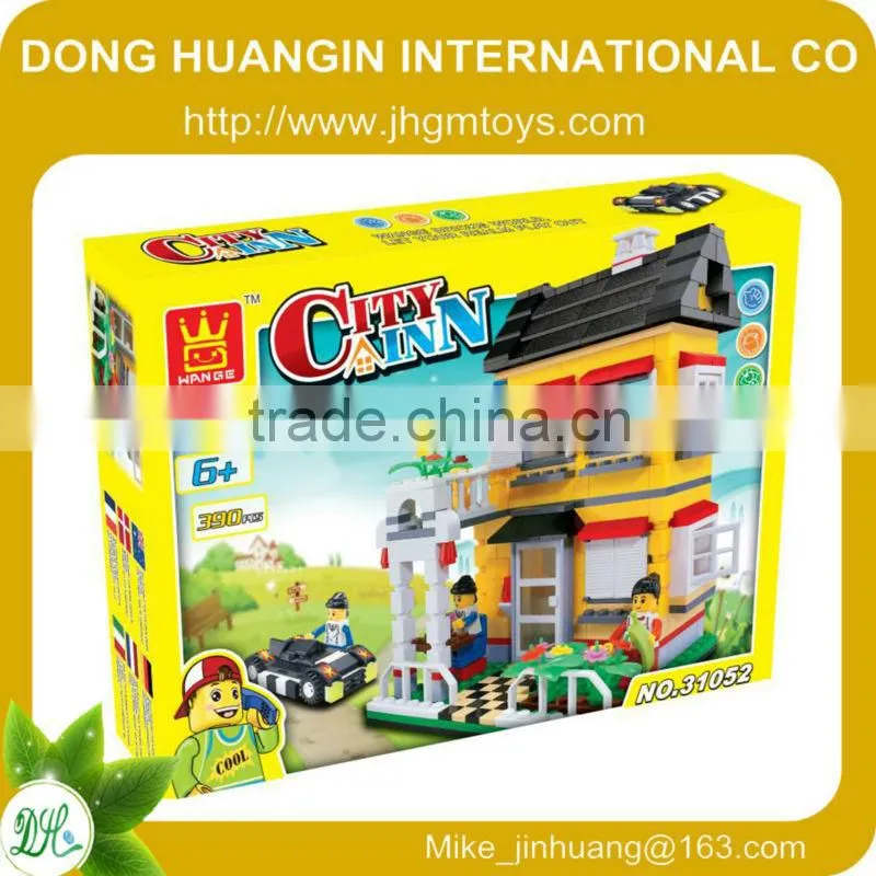 Wange Train Seris Children Intelligent plastic color building block toys