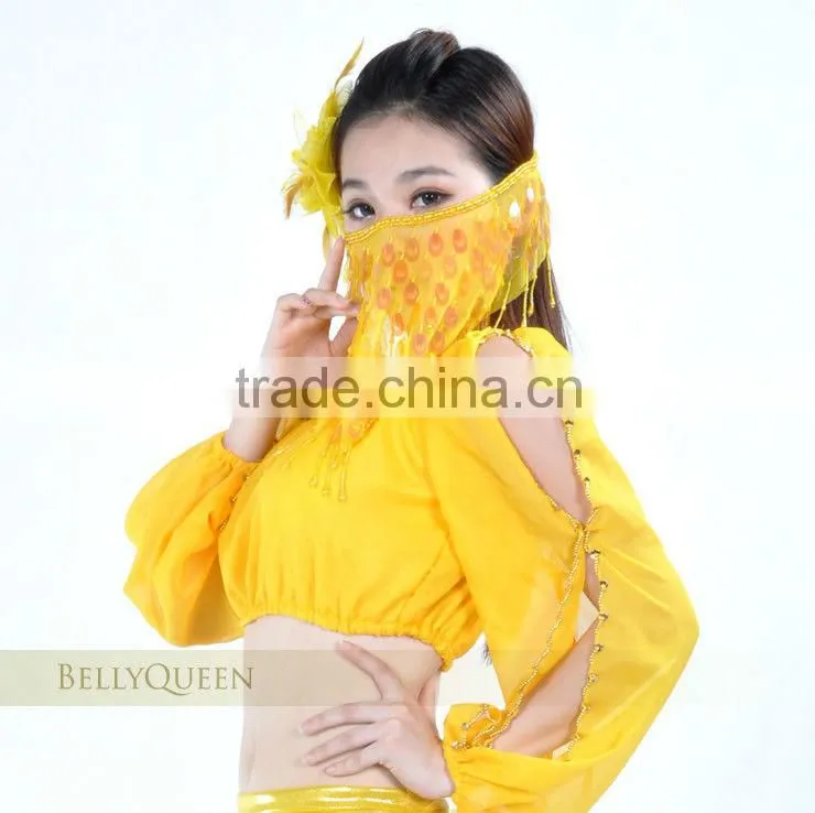 SWEGAL purple noble sexy sea fan veil,belly dance mysterious charming fashion faace veils SGBDD13002