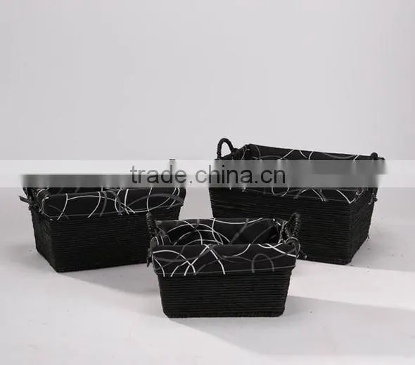China Factory Black Woven Storage Basket