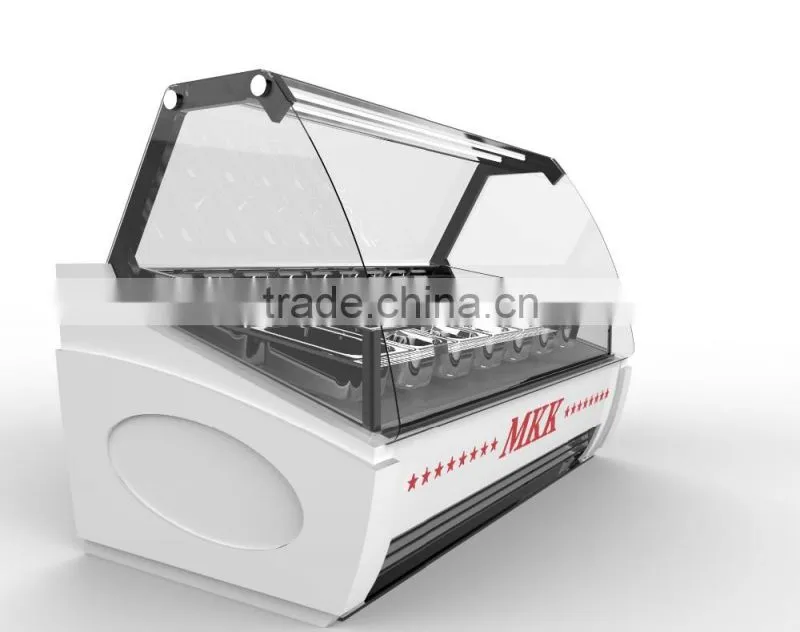 6plates sorvete display showcase/icecream display freezer/ice cream display refrigerator