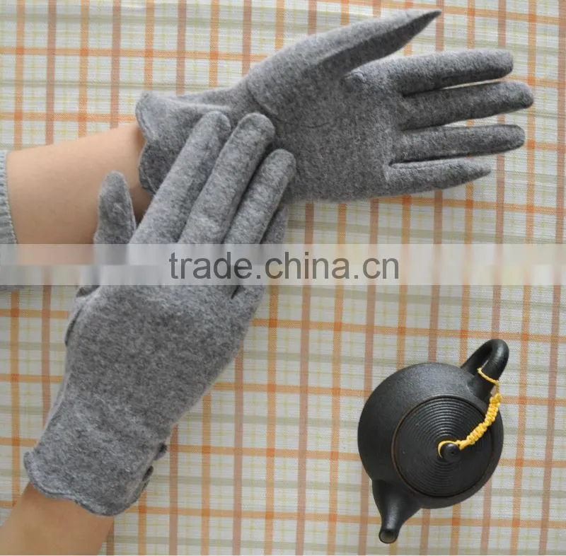 ladies fashion slim-fitting thin wool gloves (custome)