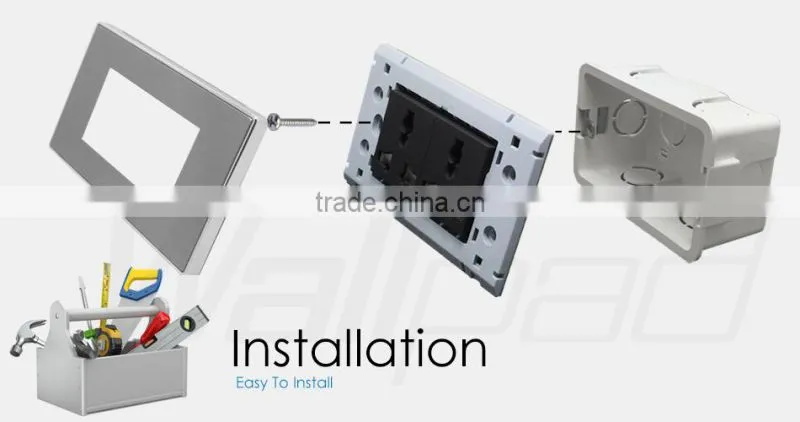 2015 China Hot Sale Wholesaler Wallpad Luxury Wall Light Switch Panel Network Computer COM Socket