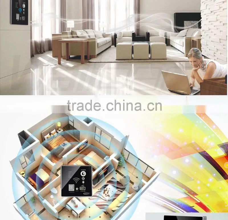 Supplier Wallpad White Wall Embedded AP Router Repeater Phone WPS USB Wireless Wall Charger Socket USB Rj45 3G WiFi Smart Socket
