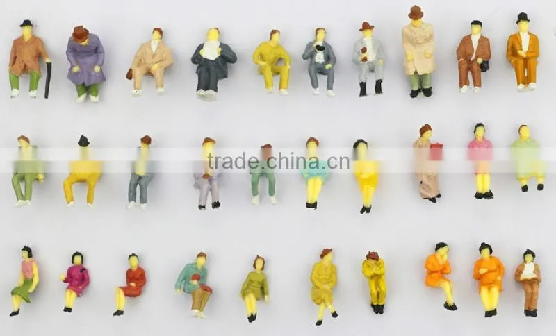 artificial model human figure,HO scale sitting model tree, model figure in resin plastic , building model color figure for 1/87