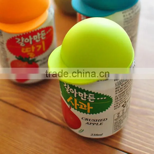 New design hat shape tin can silicone lid