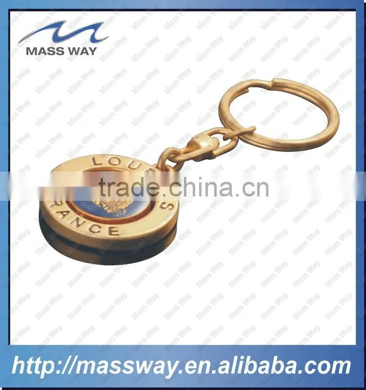souvenir customized 3D heart shape metal golden key chain