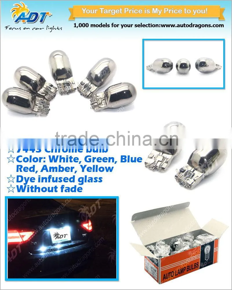 Sales promotion T10 T15 921 T20 7440 7443 S25 1156 1157 3156 3157 Chrome bulb amber color chromed silver bulb