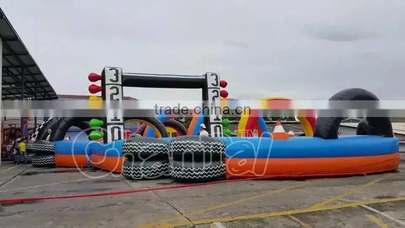 2016 Outdoor inflatable giant speedyway Go Kart race track for sale