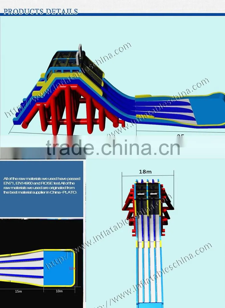 2016 New China giant inflatable water slide slide for sale