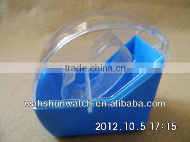 2013 custom colors single display transparent plastic box for watch