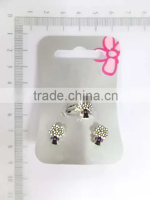 Cute acrylic sun baby earring and ring set for little girls
