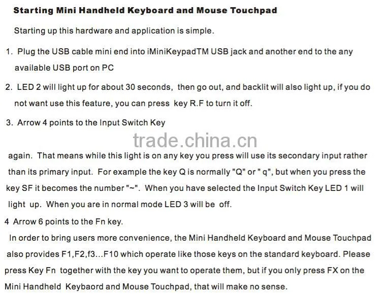 2.4G RF Mini Wireless Keyboard And Mouse With Touchpad