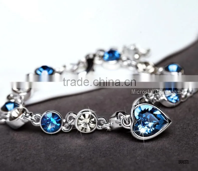 Clover Austrian alloy leather crystal bracelet