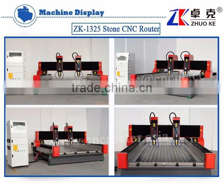 Special Design Double Heads CNC Router Machine For Stone Wood Metal ZK-1325 1300*2500MM With PCI NcStudio Control System