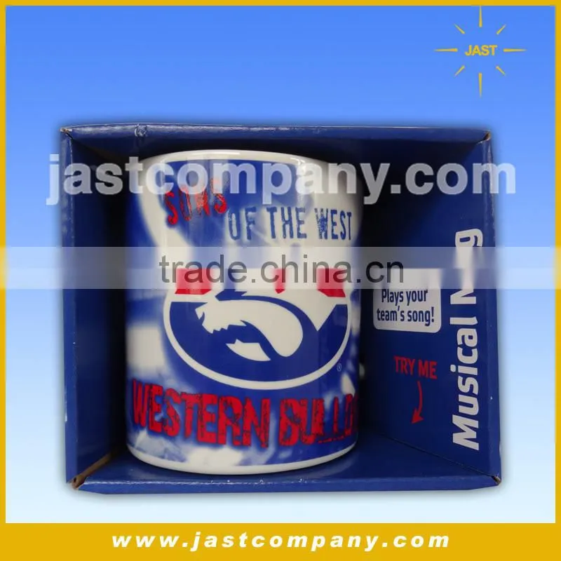 2014 Music Sound Mug For Football, Gift Ceramic Musical Coffee Mugs Wholesale, High Quality Promotion Fancy Musical Coffee Mugs