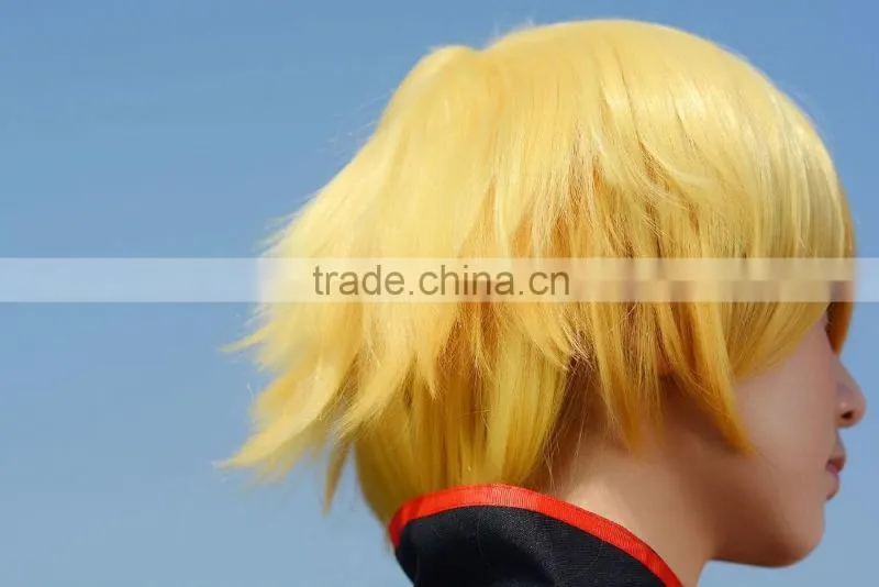 Facotry Whosale Synthetic Fiber Yellow Bob Cosplay Wig