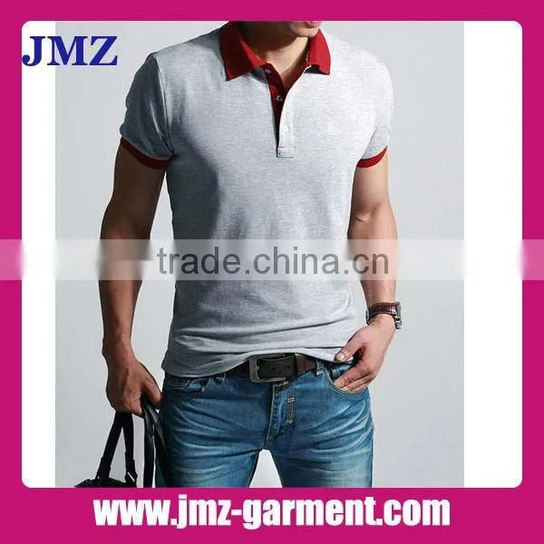 Long sleeve mens stripe polo shirts OEM