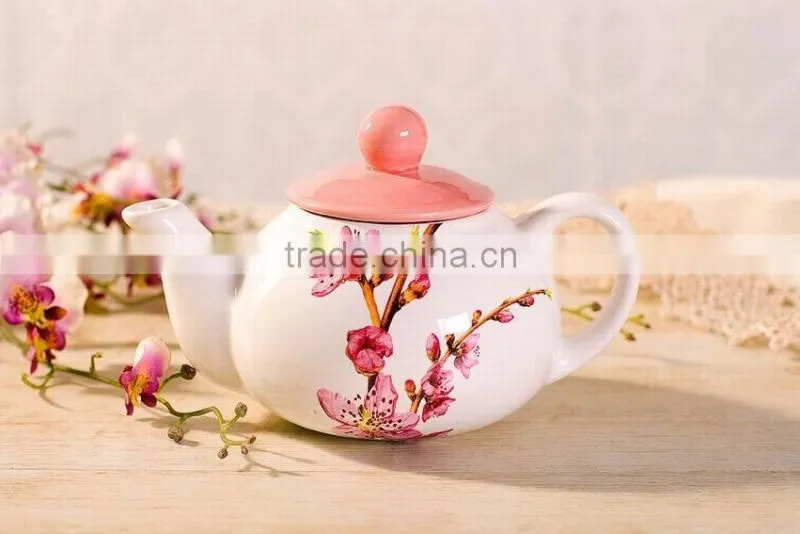 Round pink decal cearmic mug
