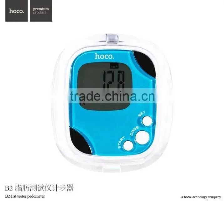 HOCO LCD Display Multi-functional Electronic Pedometer Support Body Fat Tester / Distance Count / Calorie Count with Clip