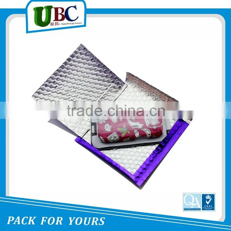 Aluminum mailer metallic bubble padded book mail packaging