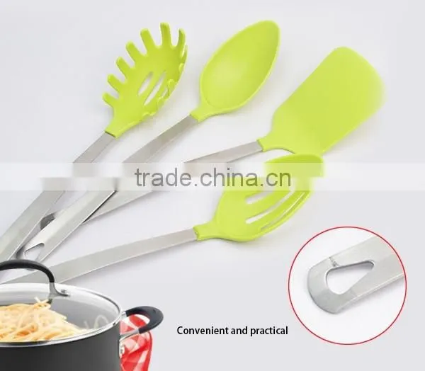 Food Safety Colorful 7-Piece Nylon Kitchen Utensils With Stainless Steel Handle Of Cooking