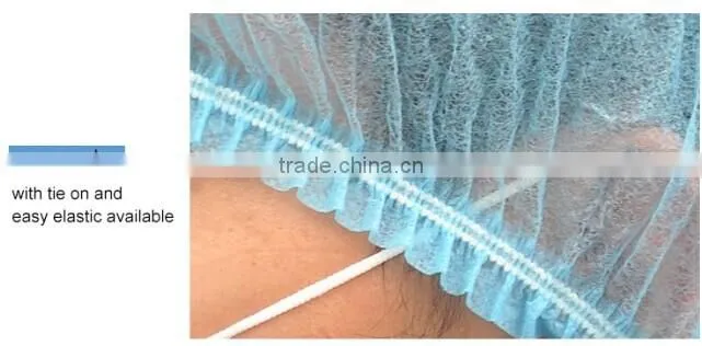 disposable single elastic non woven protective crimped mob cap