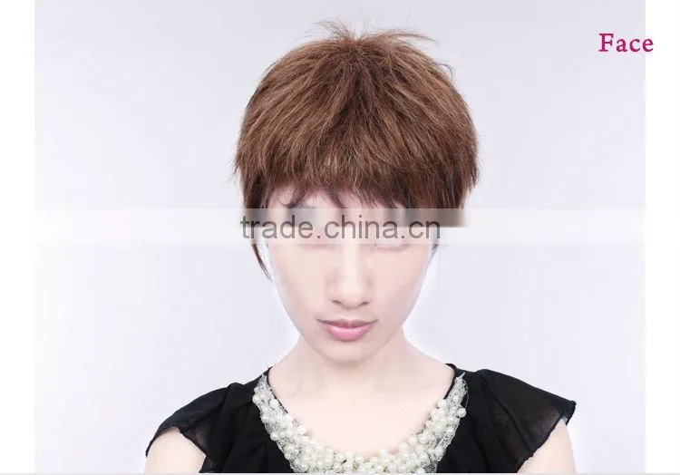Unprocessed Wholesale Machine Made Weft Human Hair Half Head Wig