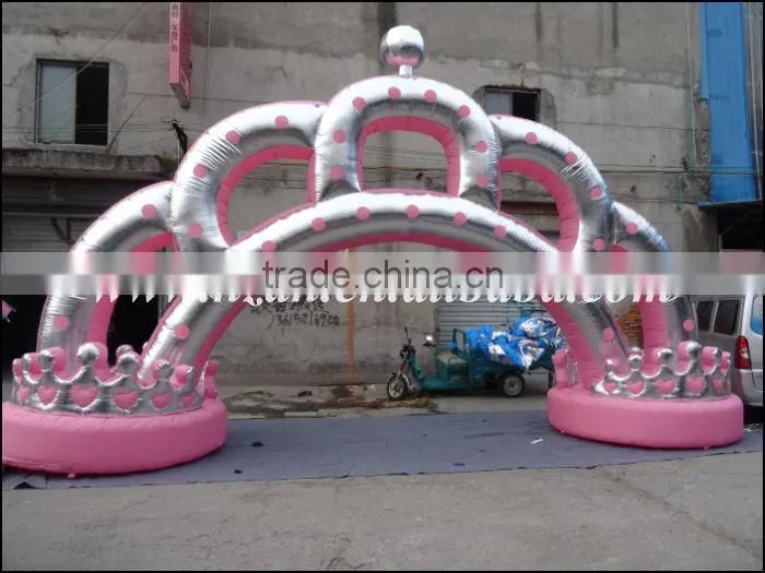Oxford Cloth Pink Wedding Inflatable Arch/Inflatable Crown Arch