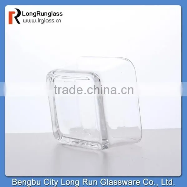 LongRun wedding decoration 300g crystal glass candle holder with square bottom