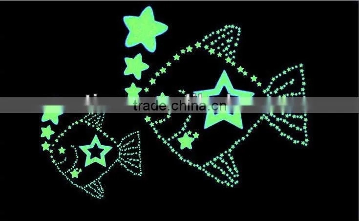fish shape glow in dark sticker