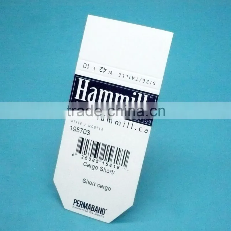 Barcode Hang Tag For Garment