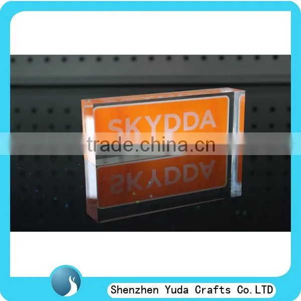 manufacturing price colored acrylic block, custom acrylic logo display block for gallery exhibition