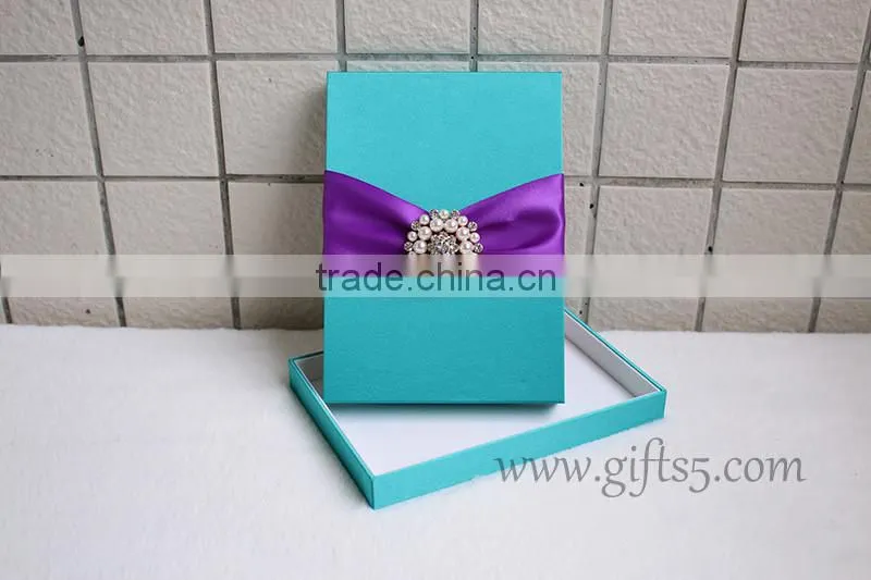 Elegant navy blue wedding invitation boxes