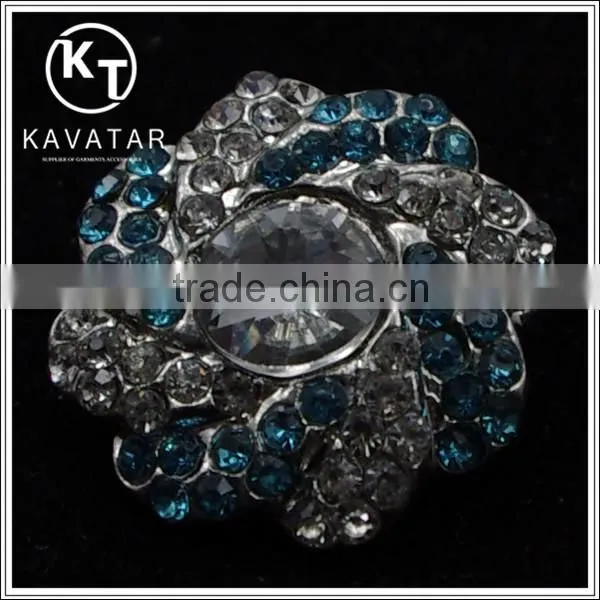 Good quality NK030 metal flower lead free metal shank rhinestone buttons