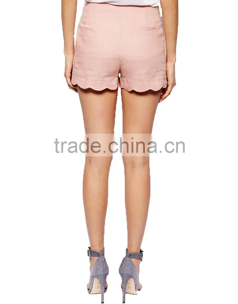 China supplier wholesale top quality girls pink high waisted shorts sexy ladies fashion short pants