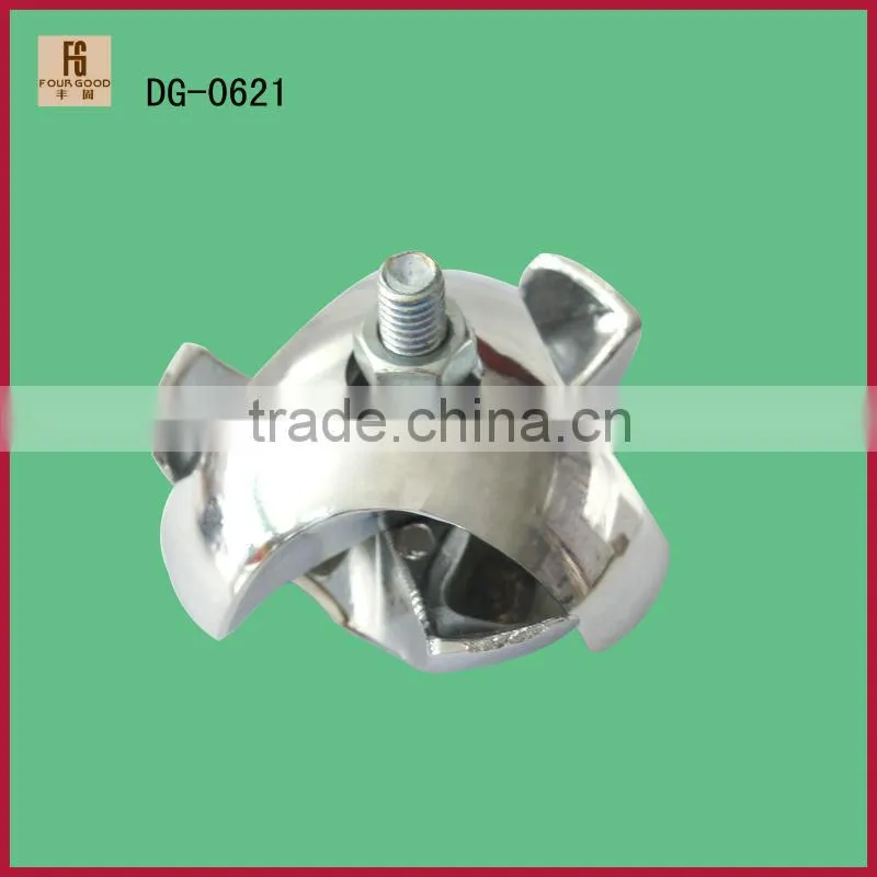 Chrome Metal 25mm Diameter Round Pipe Joint 4-Way
