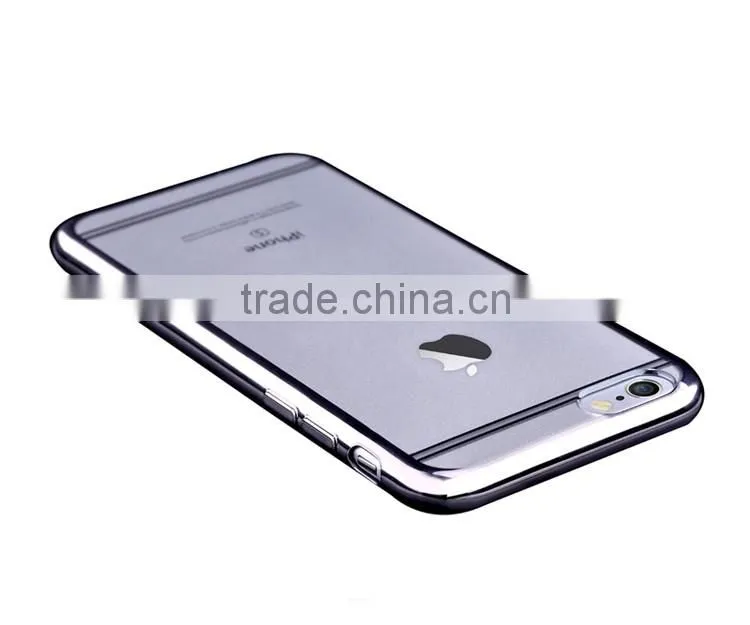 Mobile Phone Anti-scratch Electroplating Tpu Case for iPhone 6, 0.5mm Super Slim Crystal TPU Cover for iPhone 6s