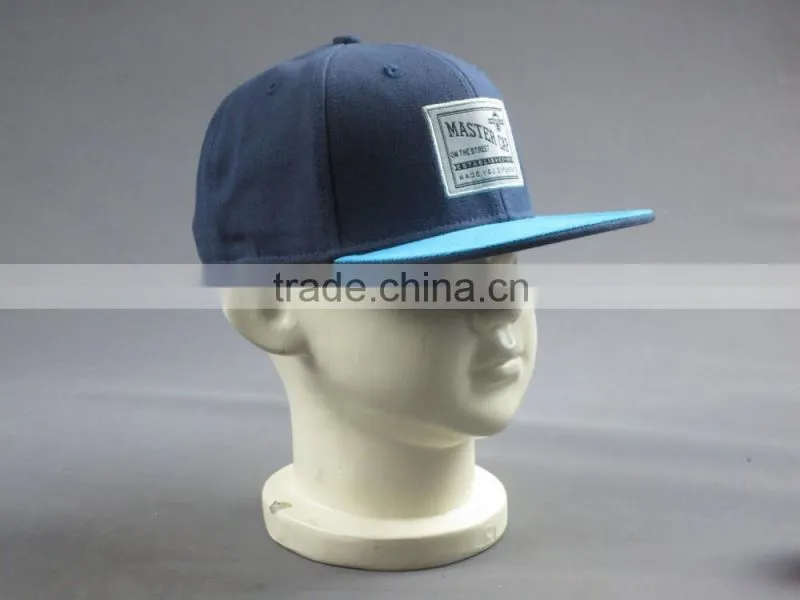 Custom high quality 6- panel snapback hat with woven badge