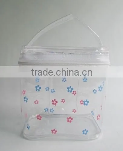 Customized clear waterproof pvc transparent cosmetic bag with zipper