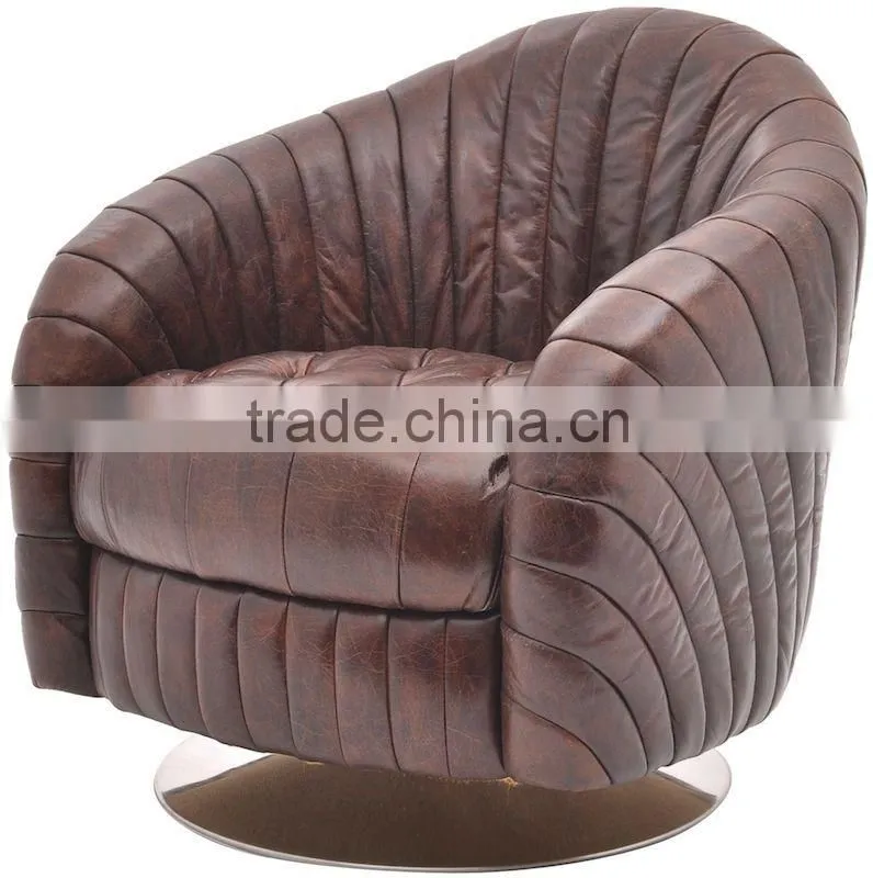 Vintage Leather Swivel Chair