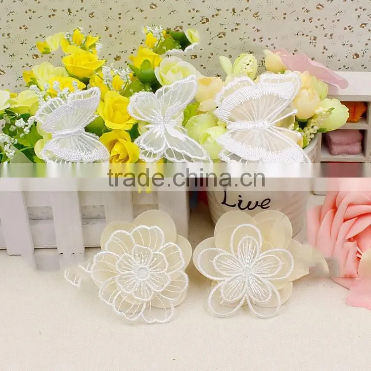 the newest design high quality butterfly embroidery lace patch