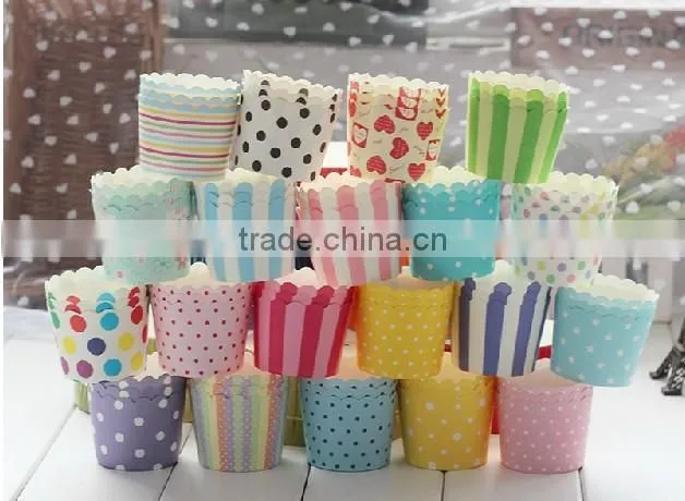 Red Hearts Standard Baking Cups cupcake liners Baking Cups Pink & White Spots