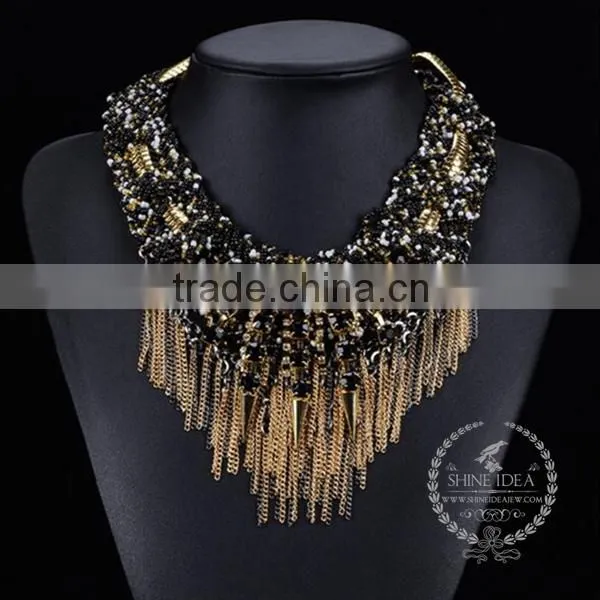 high quality vintage rhinestone chunky statement necklace tin alloy fashion women pendant necklace 6390056