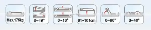 Rehabilitation Therapy Supplies High end medical ABS and steel frame seven functionstainless steel electrical hospital bed