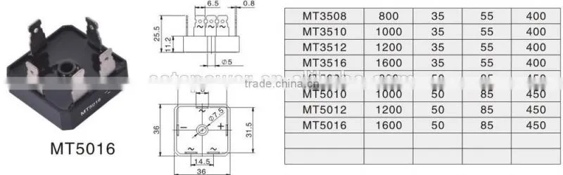 MT5016 three-phase bridge rectifier MT3510 MT3516 MT5010