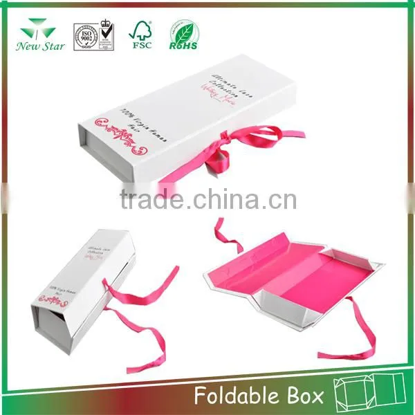 2015 white luxury cardboard paper foldable box