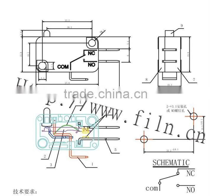 FL7-010 cherry mini micro switch 5a 250vac