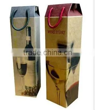 White Flute e Folding Corrugated Carton Box For Red Wine With Handle And Printing Service (High Quality,Fast Printing)